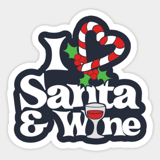 I love Santa and Wine Sticker